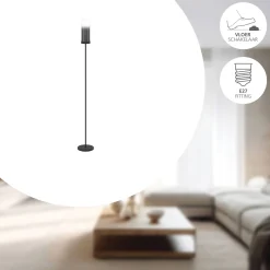 Eglo Golvlampa Toothill Stål Svart | Passande För 1x E27