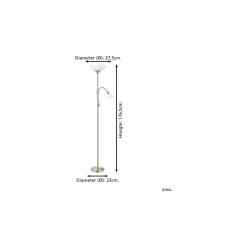 Eglo Golvlampa Up 2 Stål Satin Nickel | IP20 - Passande för 1x E27