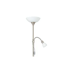 Eglo Golvlampa Up 2 Stål Satin Nickel | IP20 - Passande för 1x E27