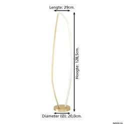 Eglo Golvlampa Vallerosa Aluminium Stål Guld 252W 3400lm - 830 Varm Vit