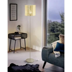 Eglo Golvlampa Viserbella Stål Guld | Passande För 1x E27