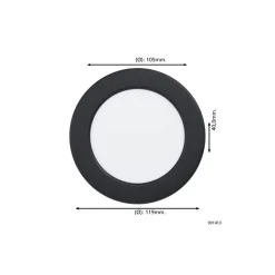 Eglo Infälld Spot Badrumsbelysning Fueva 6 Plast Svart 6.3W 720lm - 827-840-865 CCT