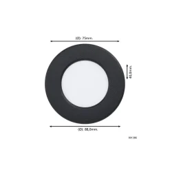 Eglo Infälld Spot Fueva 6 Plast Svart 3.7W 450lm - 827-840-865 CCT