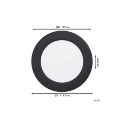 Eglo Infälld Spot Fueva 6 Plast Svart 6.3W 720lm - 827-840-865 CCT