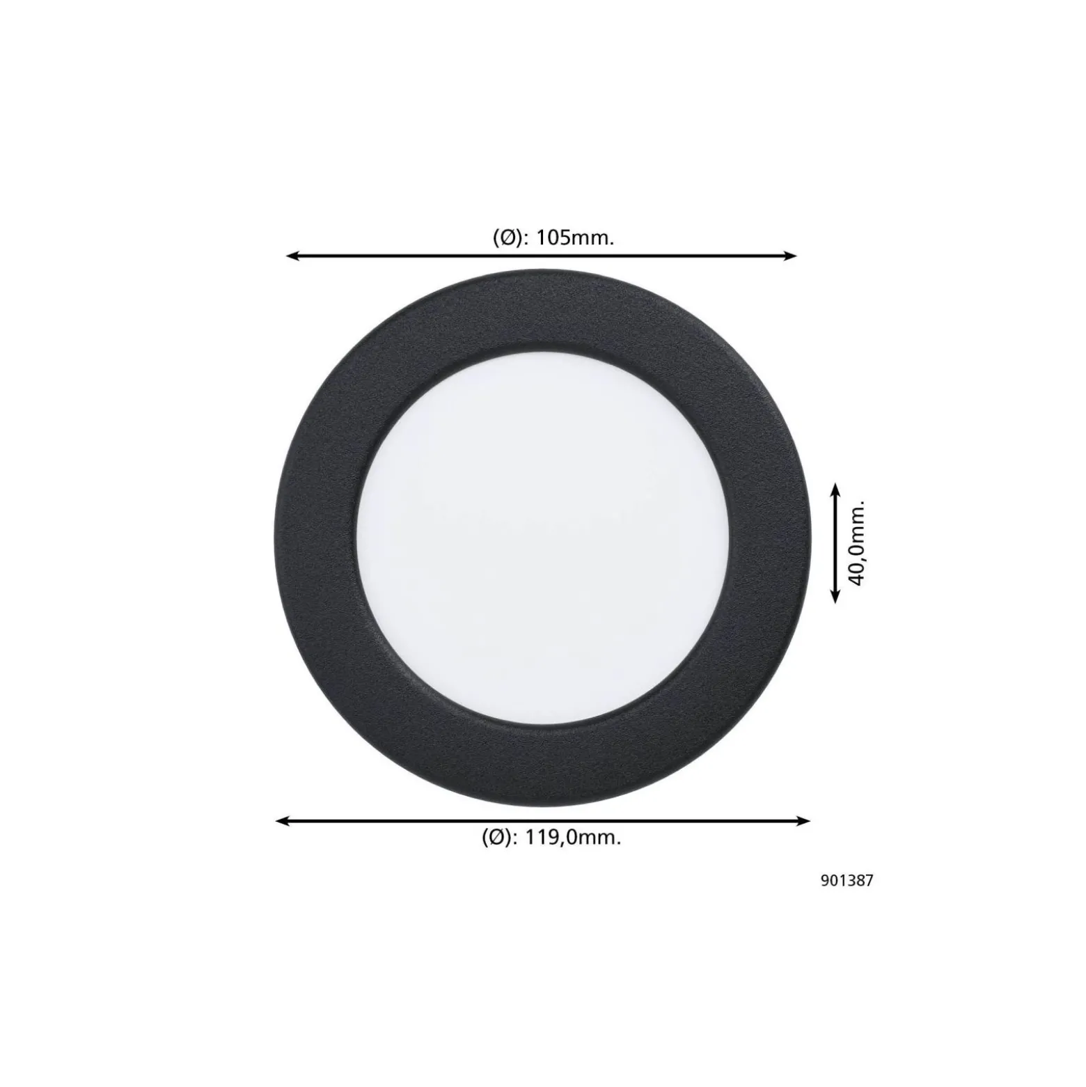 Eglo Infälld Spot Fueva 6 Plast Svart 6.3W 720lm - 827-840-865 CCT