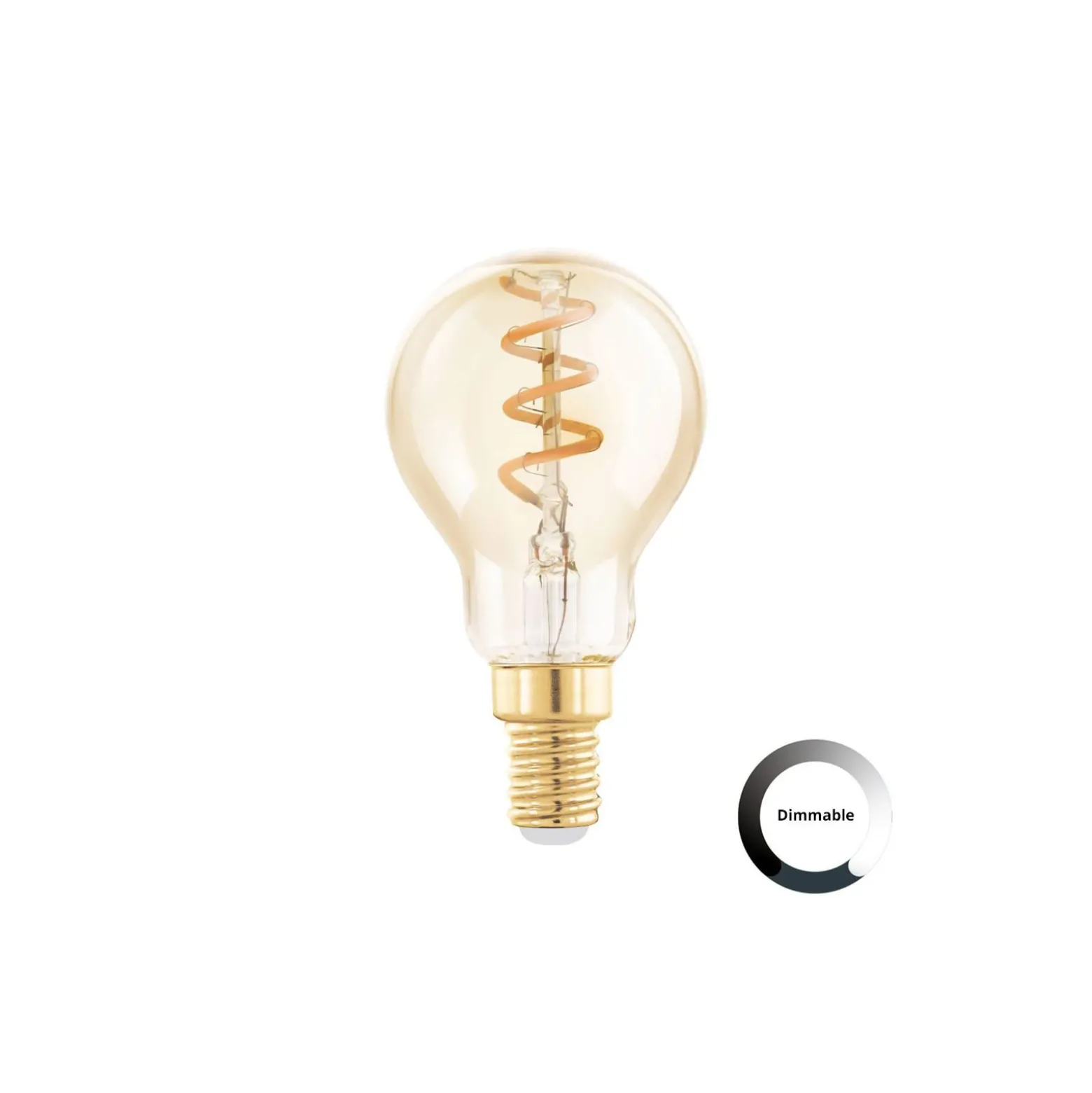Eglo LED Boll E14 Filament Ambar 4W 145lm - 820 Extra Varm Vit | Dimbar - Ersättare 15W