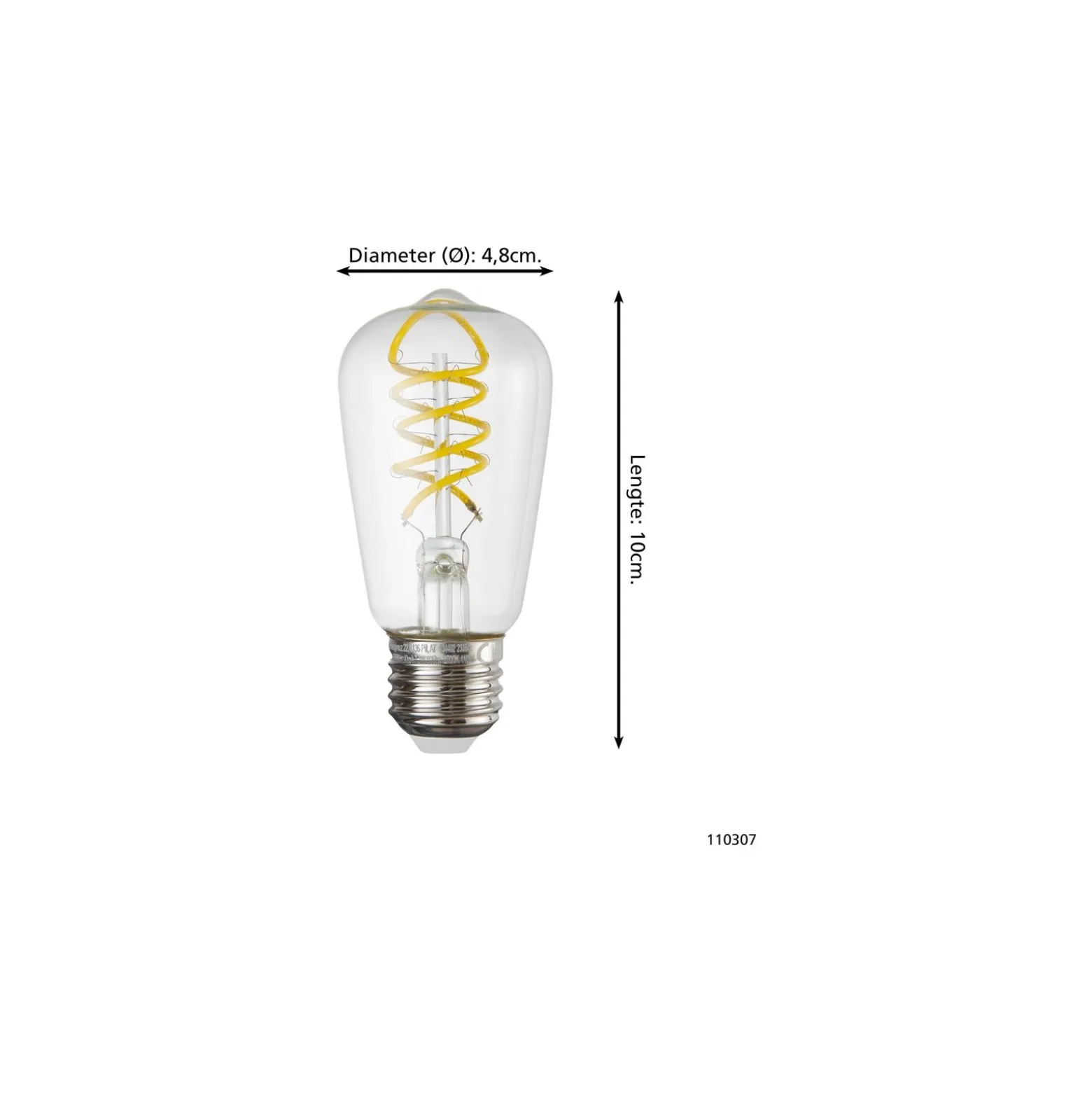 Eglo LED E27 Edison Klar Filament 7.3W 806lm - 827 Extra Varm Vit | Ersättare 60W