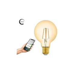 Eglo LED E27 Globe Ambar Filament 4.9W 500lm - 822 Extra Varm Vit | Zigbee Dimbar- Ersättare 40W