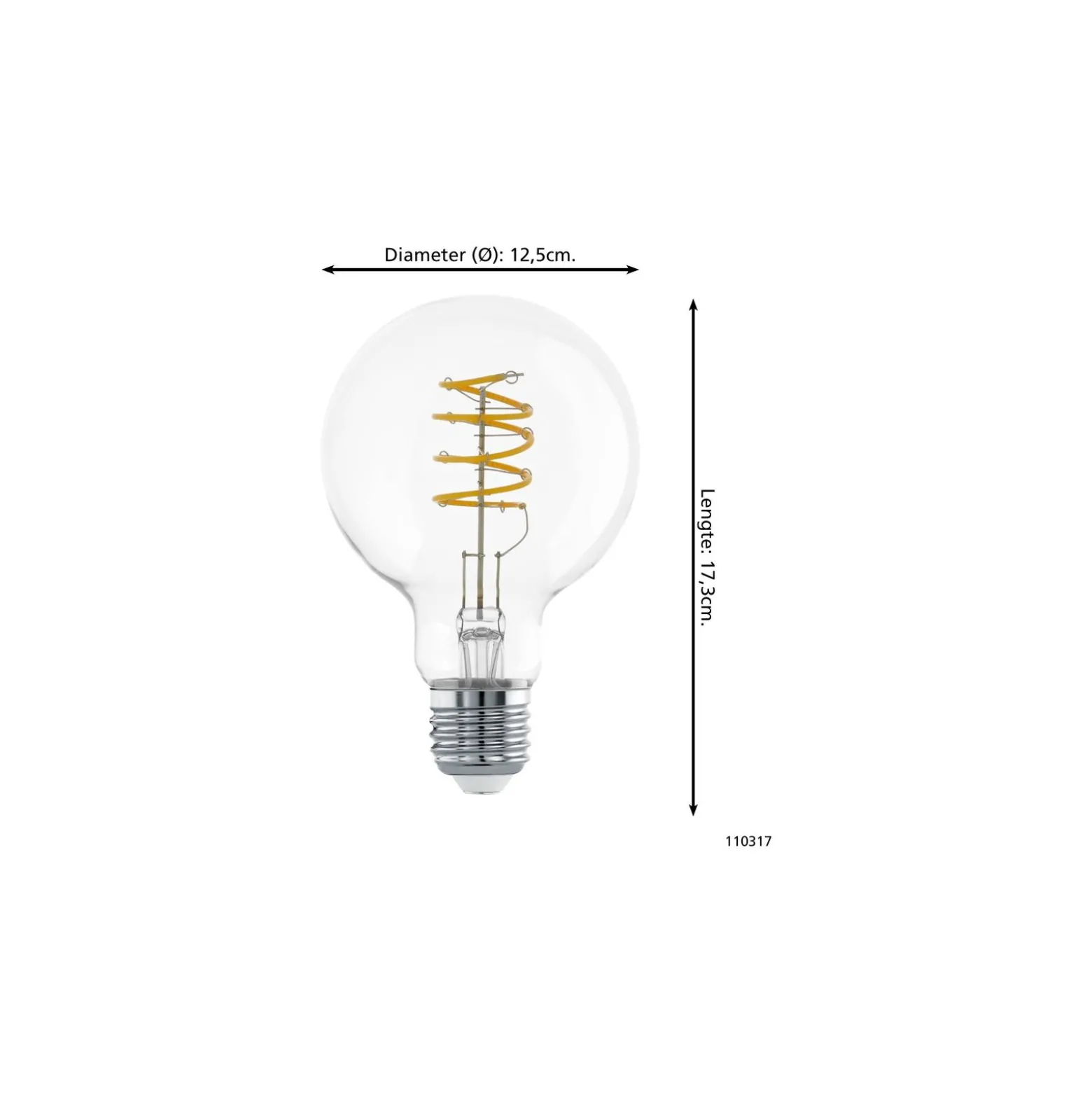Eglo LED E27 Päron Klar Filament 7.3W 806lm - 827 Extra Varm Vit | Ersättare 60W