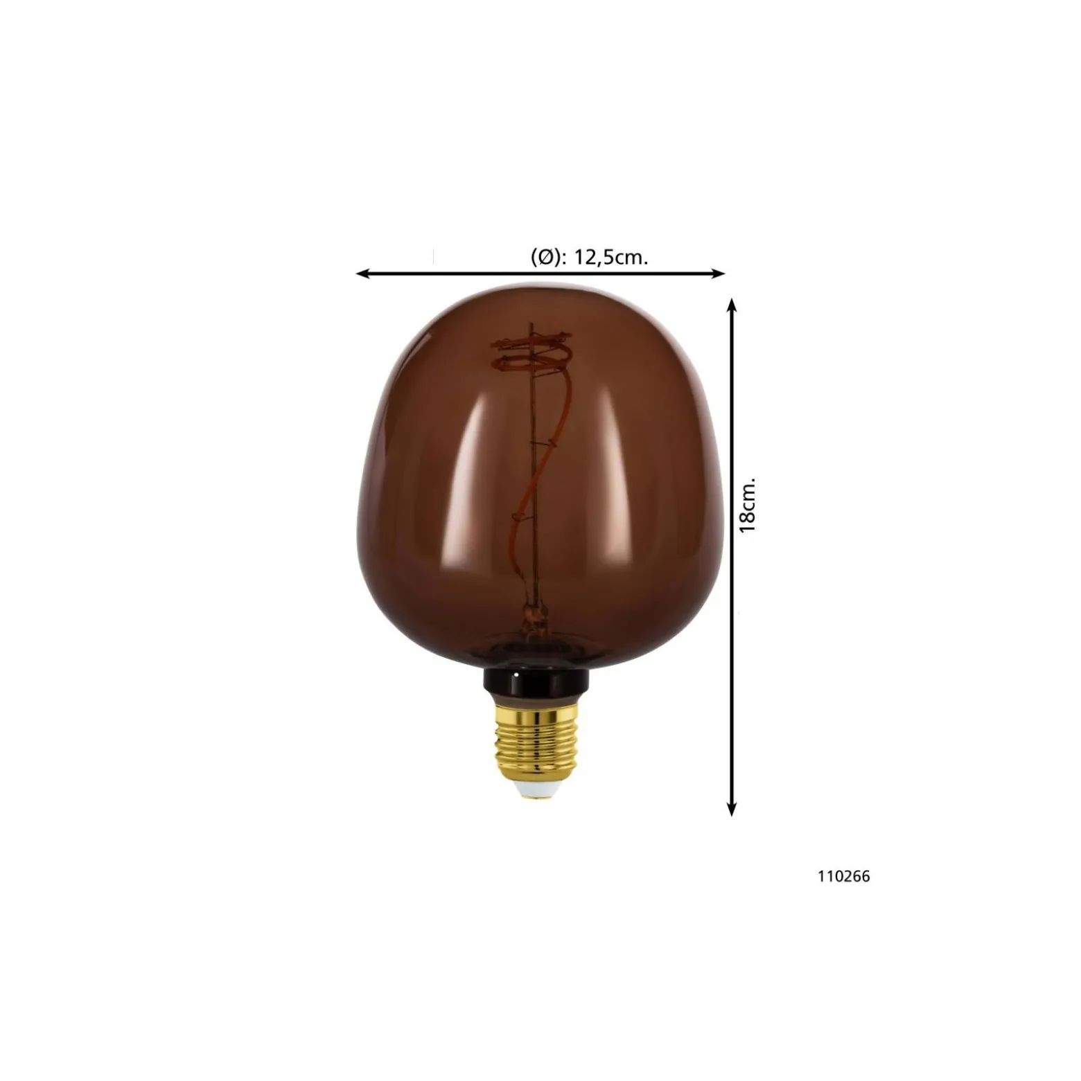 Eglo LED Globe E27 Filament Guld 4W 40lm - 820 Extra Varm Vit | Dimbar - Ersättare 15W