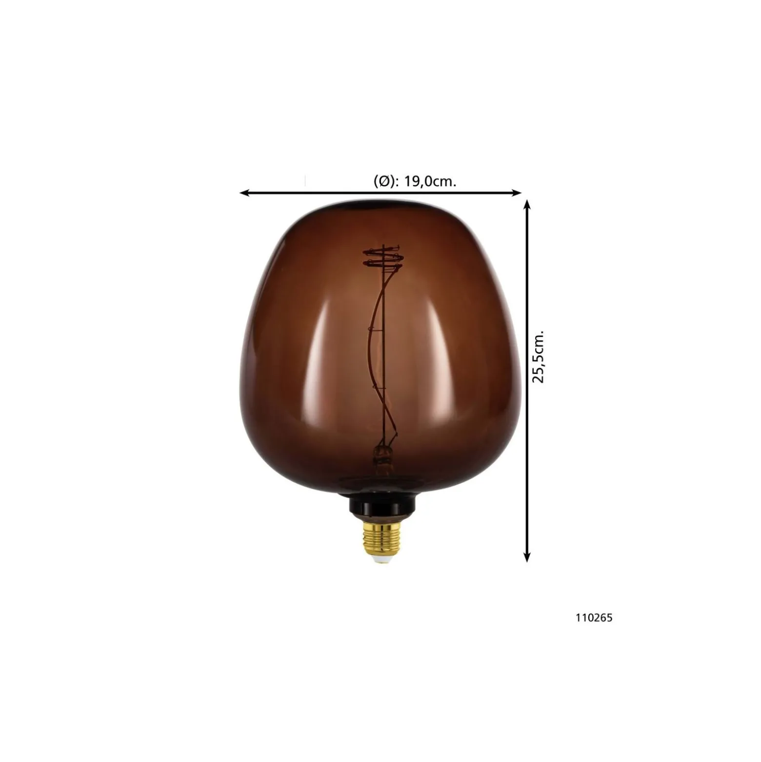 Eglo LED Globe E27 Filament Guld 4W 40lm - 820 Extra Varm Vit | Dimbar - Ersättare 15W