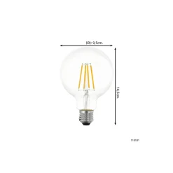 Eglo LED Globe E27 Filament Klar 7.3W 806lm - 827 Extra Varm Vit | Dimbar - Ersättare 60W
