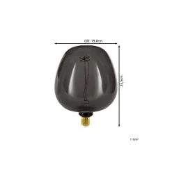Eglo LED Globe E27 Filament Smokey 4W 40lm - 820 Extra Varm Vit | Dimbar - Ersättare 15W