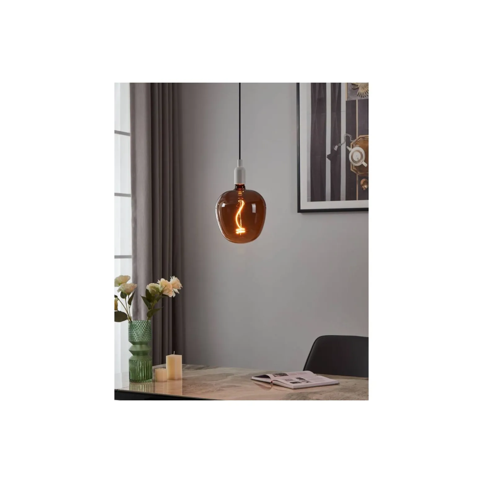 Eglo LED Globe E27 Filament Smokey 4W 40lm - 820 Extra Varm Vit | Dimbar - Ersättare 15W