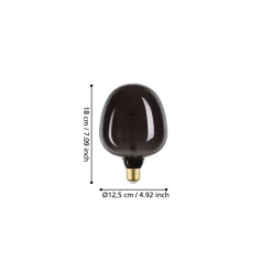 Eglo LED Globe E27 Filament Smokey 4W 40lm - 820 Extra Varm Vit | Dimbar - Ersättare 15W
