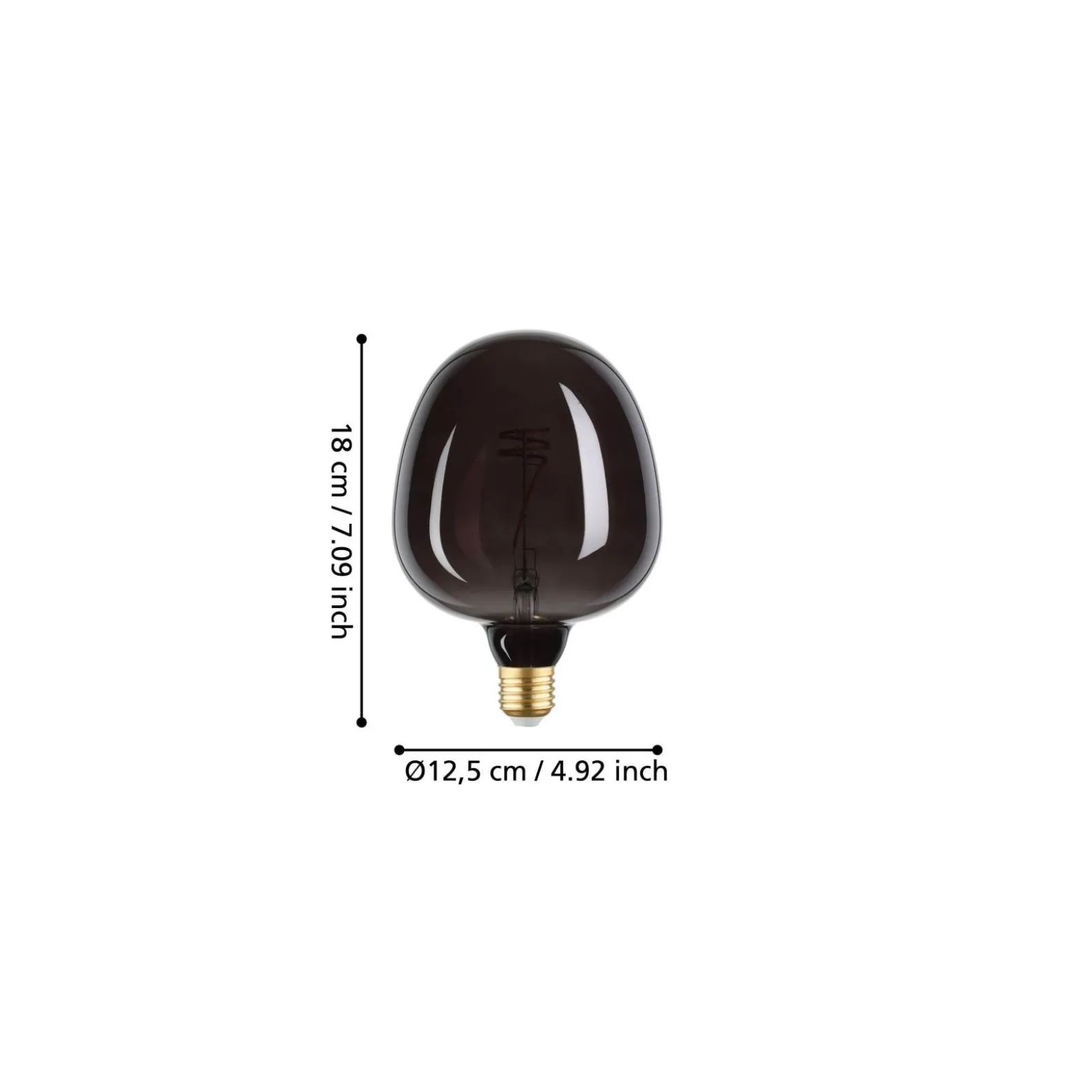 Eglo LED Globe E27 Filament Smokey 4W 40lm - 820 Extra Varm Vit | Dimbar - Ersättare 15W