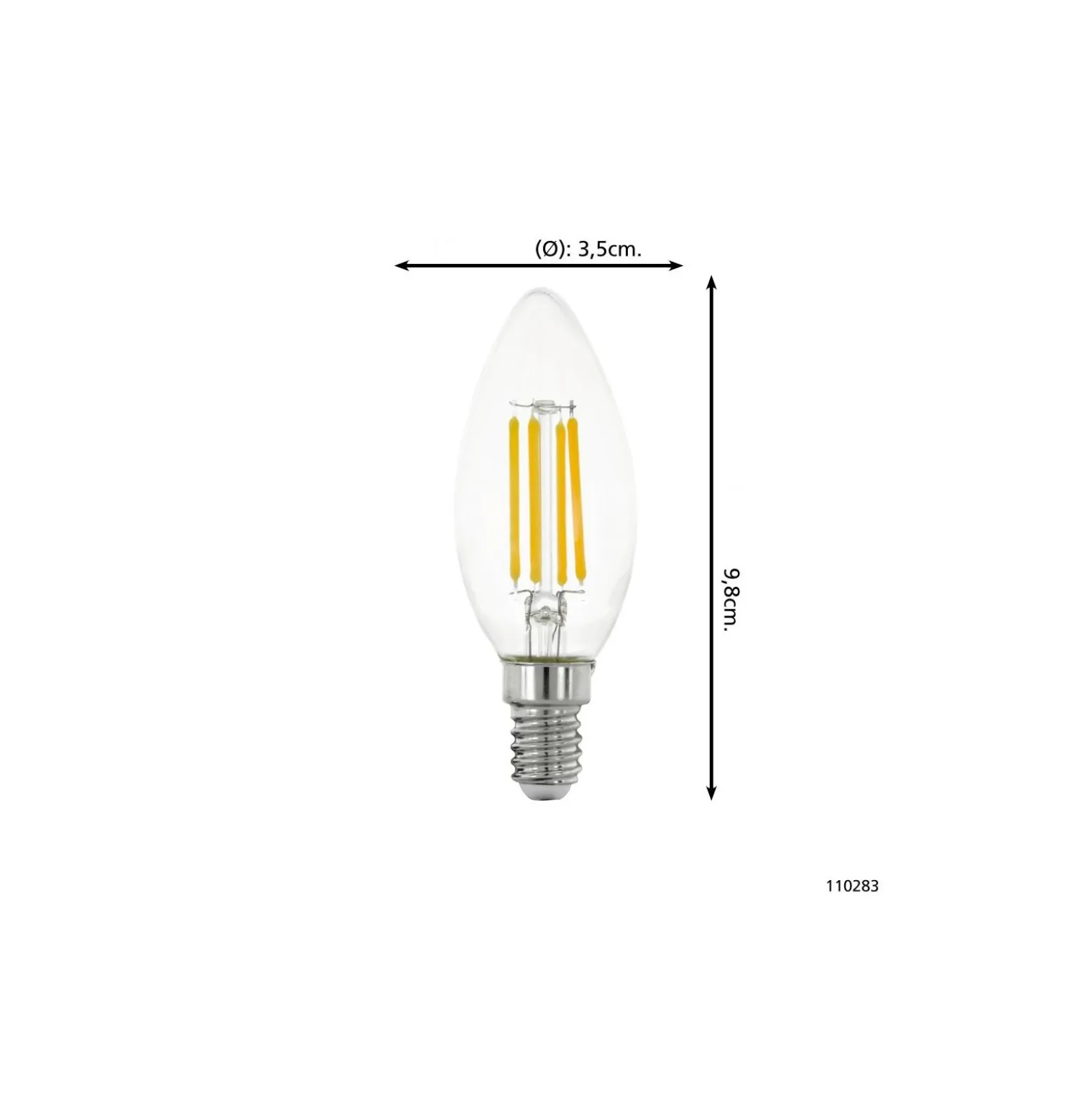 Eglo LED Kronljus E14 Filament Klar 2.2W 470lm - 830 Varm Vit | Ersättare 40W
