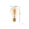 Eglo LED Päron E27 Filament Ambar 8W 806lm - 827 Extra Varm Vit | Dimbar - Ersättare 60W