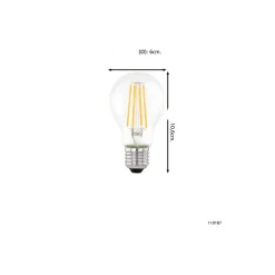 Eglo LED Päron E27 Filament Klar 7.3W 806lm - 830 Varm Vit | Ersättare 60W