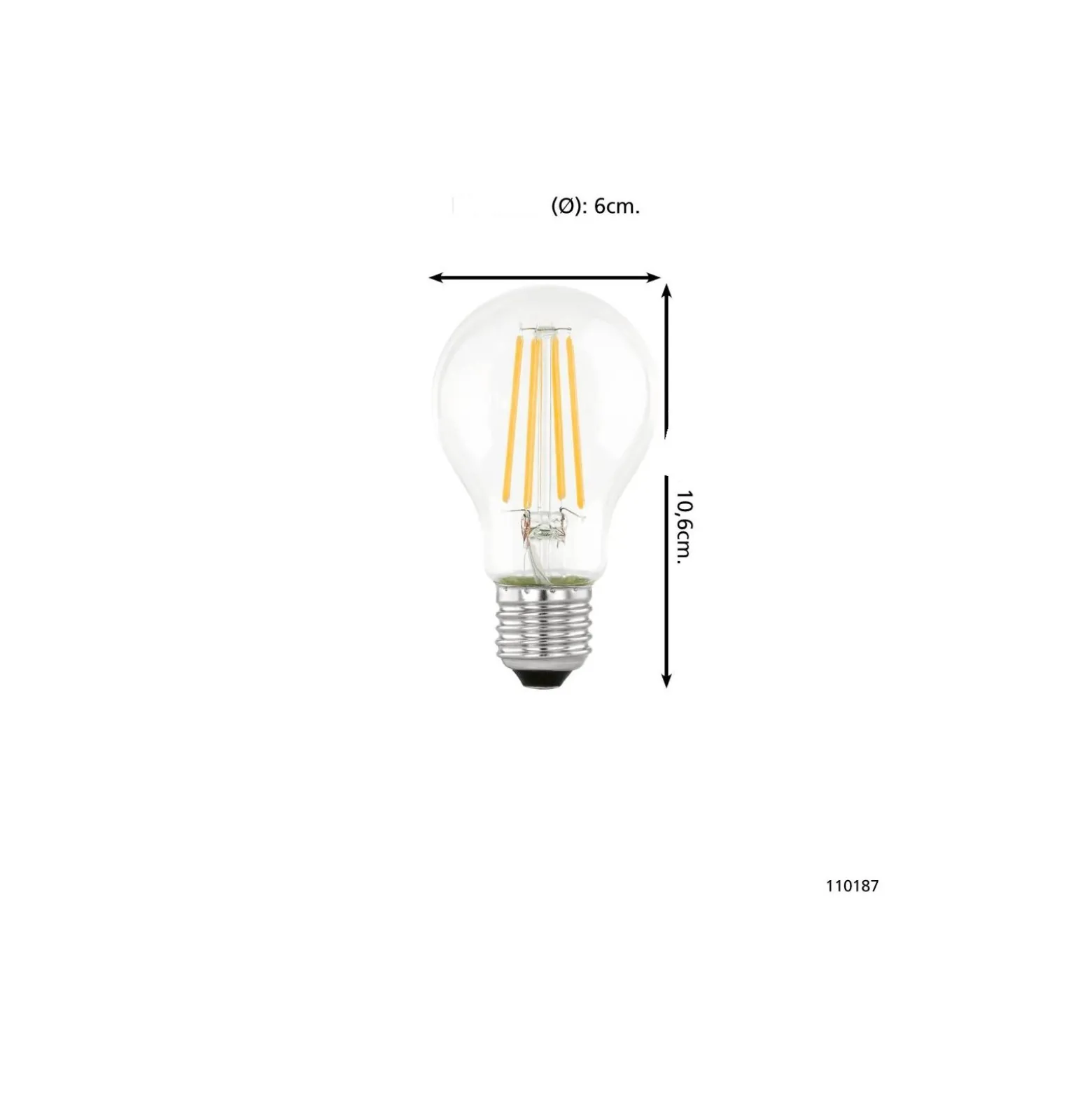 Eglo LED Päron E27 Filament Klar 7.3W 806lm - 830 Varm Vit | Ersättare 60W