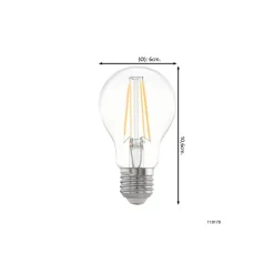 Eglo LED Päron E27 Filament Klar 7.3W 806lm - 827 Extra Varm Vit | Dimbar - Ersättare 60W