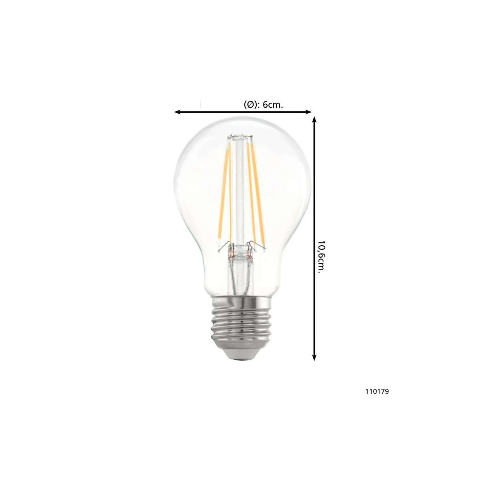 Eglo LED Päron E27 Filament Klar 7.3W 806lm - 827 Extra Varm Vit | Dimbar - Ersättare 60W