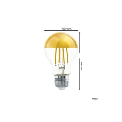 Eglo LED Päron E27 Filament Mirror 7.3W 806lm - 827 Extra Varm Vit | Ersättare 60W