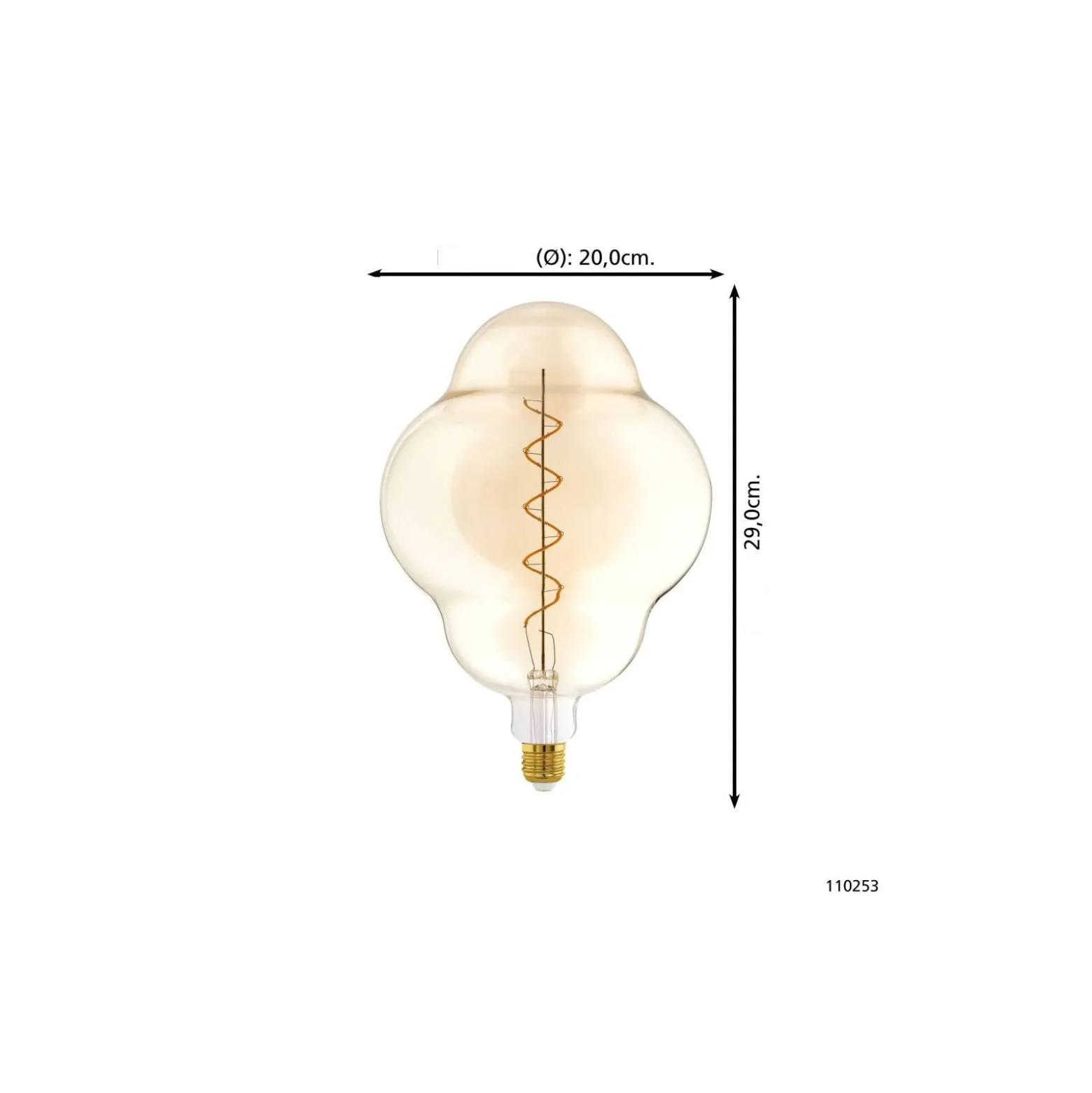 Eglo LED Special E27 Filament Ambar 4W 200lm - 820 Extra Varm Vit | Dimbar - Ersättare 25W