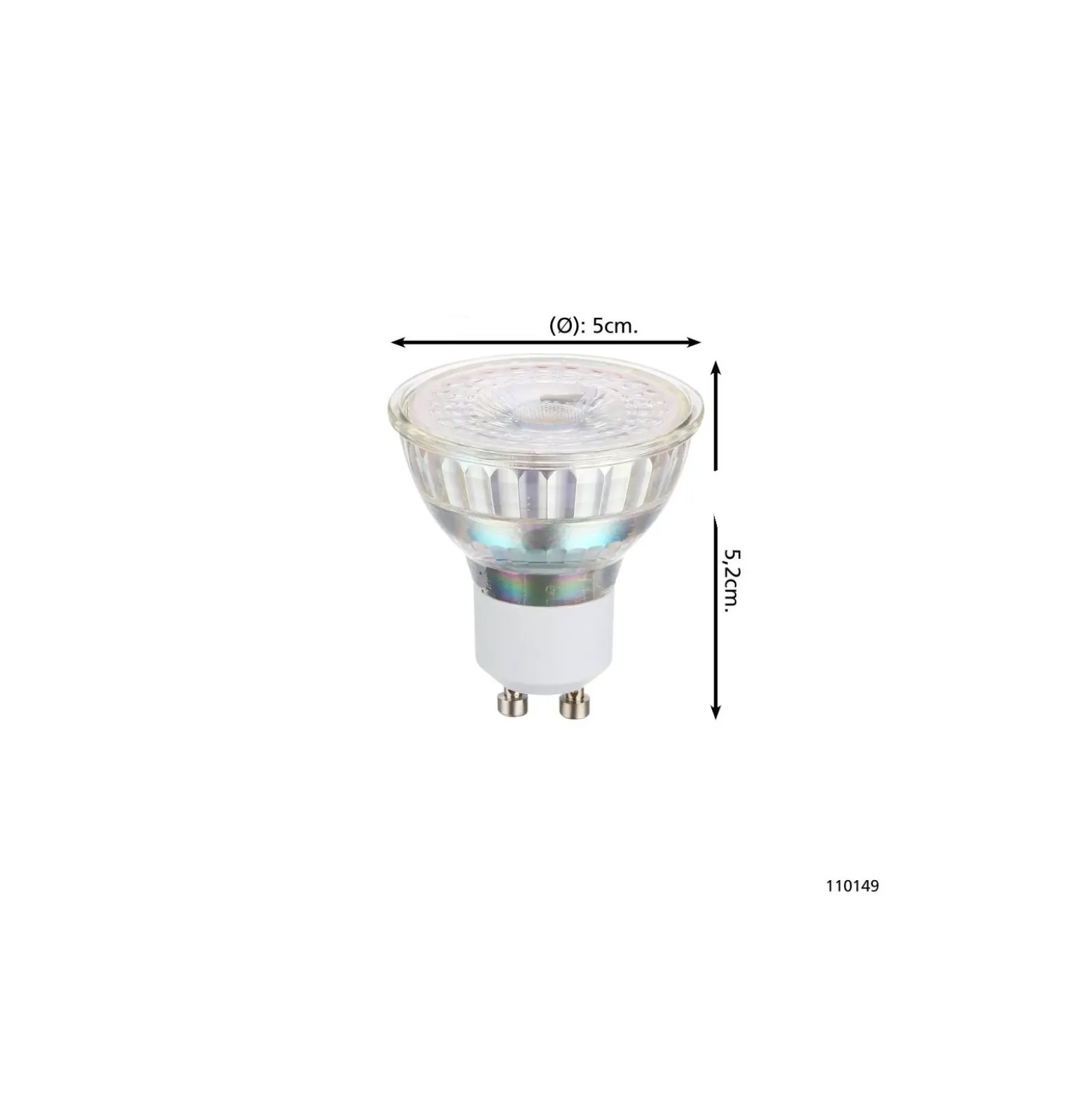 Eglo LED Spot GU10 PAR16 3W 345lm 38D - 830 Varm Vit | Dimbar - Ersättare 50W
