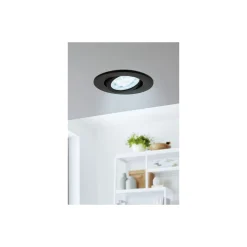 Eglo LED Spot Saliceto-Z Aluminium Svart 4.7W 440lm - 827-865 Justerbar Vit + RGB | 88mm - Utskärning 68mm - IP20 - Zigbee Dimbar