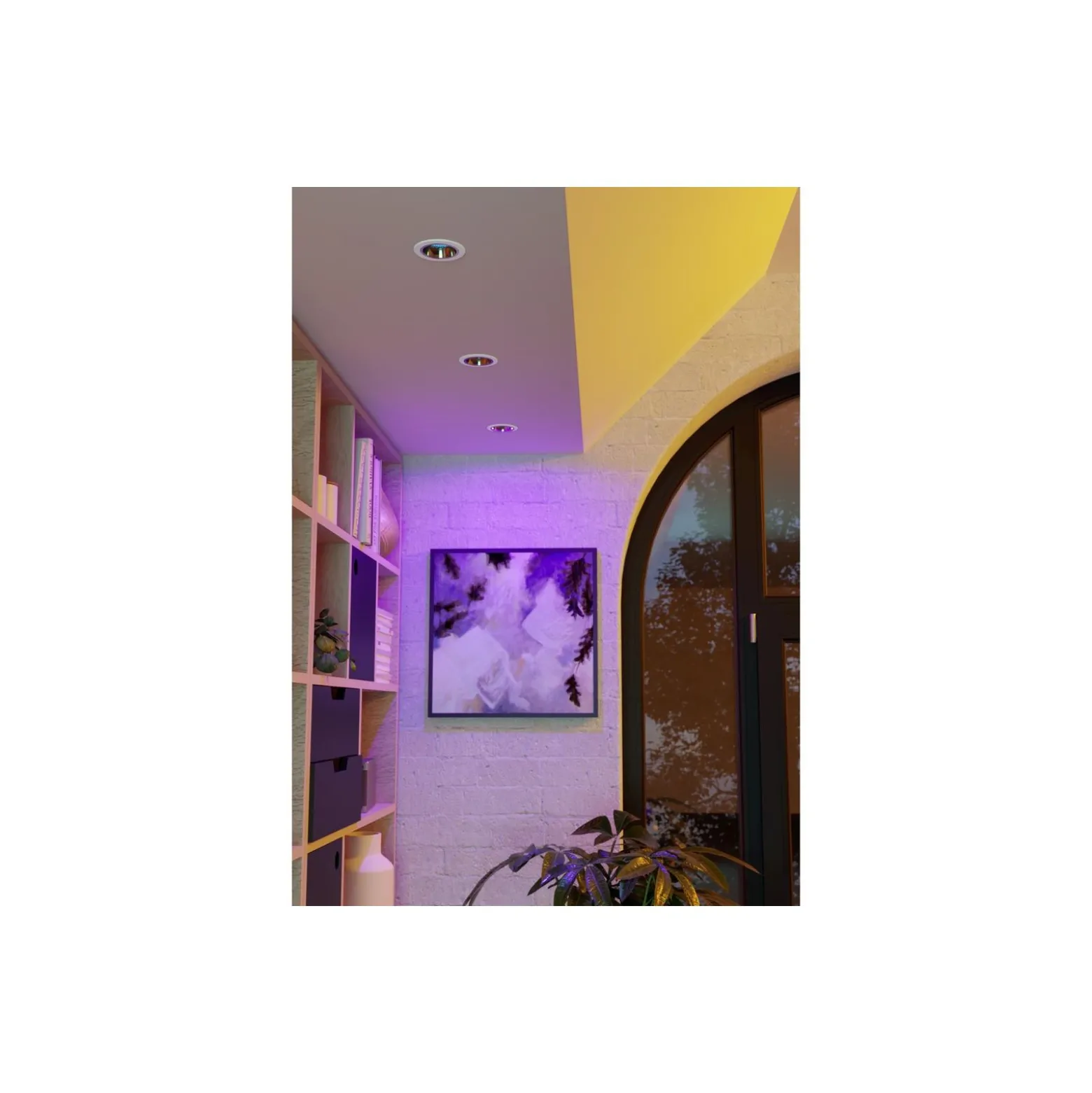 Eglo LED Spot Yebra-Z Plast Guld 4.9W 490lm - 827-865 Justerbar Vit + RGB | 87mm - Utskärning 68mm - IP20 - Zigbee Dimbar