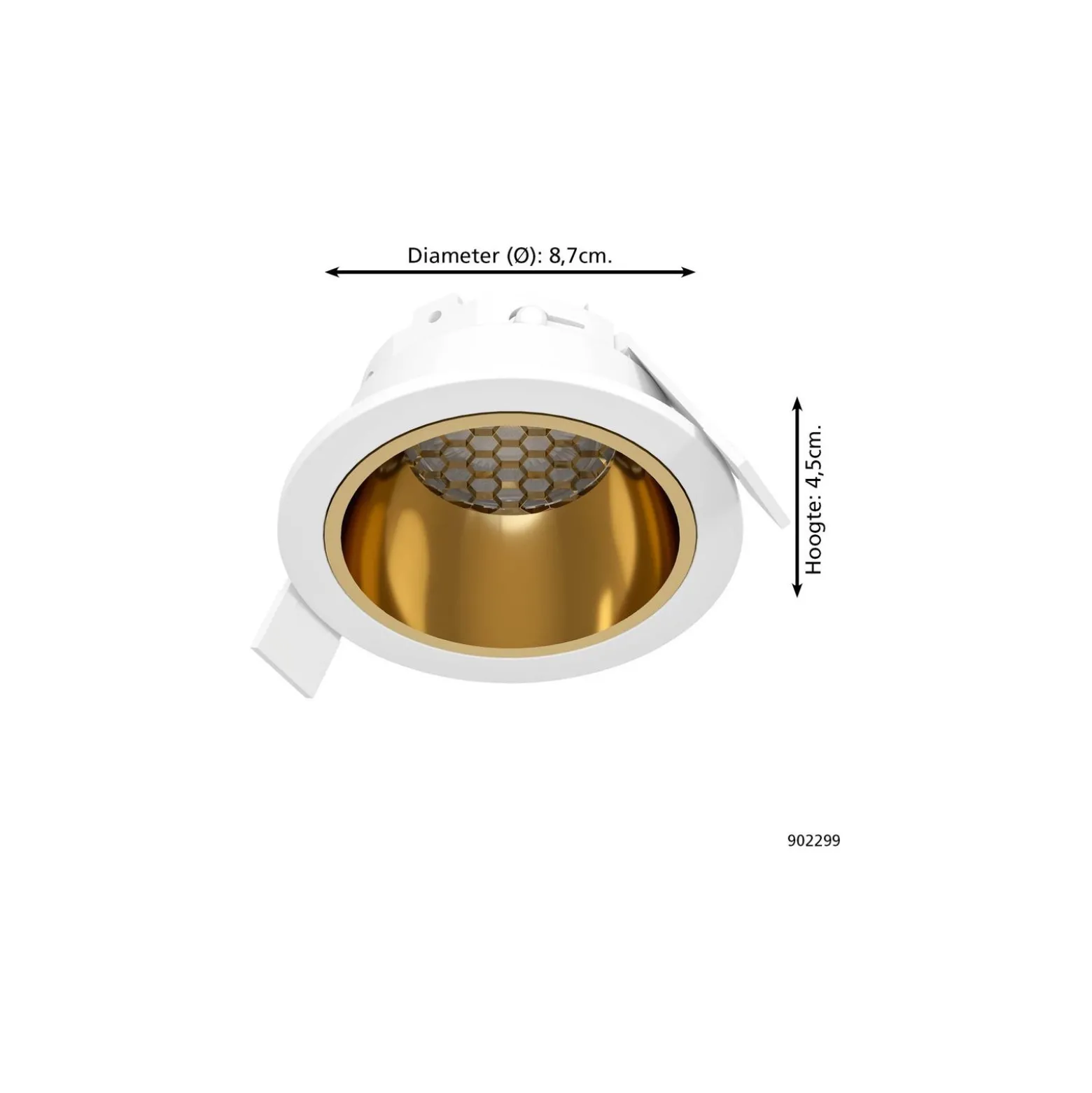 Eglo LED Spot Yebra-Z Plast Guld 4.9W 490lm - 827-865 Justerbar Vit + RGB | 87mm - Utskärning 68mm - IP20 - Zigbee Dimbar