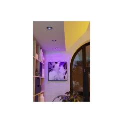 Eglo LED Spot Yebra-Z Plast Svart Silver 4.9W 490lm - 827-865 Justerbar Vit + RGB | 87mm - Utskärning 68mm - IP20 - Zigbee Dimbar