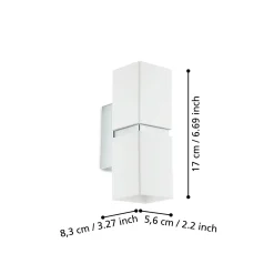 Eglo LED Vägglampa Passa Stål Krom Vit 28W 500lm - 830 Varm Vit | Passande För 2x GU10