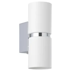 Eglo LED Vägglampa Passa Stål Krom Vit 28W 500lm - 830 Varm Vit | Passande För 2x GU10