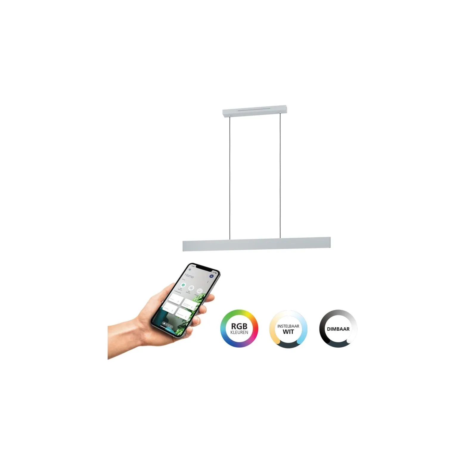 Eglo Pendellampa Andreas-Z Stål Grå 19W 2300lm - 827-865 Justerbar Vit + RGB | IP20 - Zigbee Dimbar