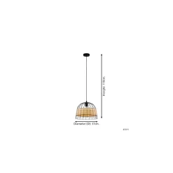 Eglo Pendellampa Anwick Stål Svart | 370mm - Passande För 1x E27