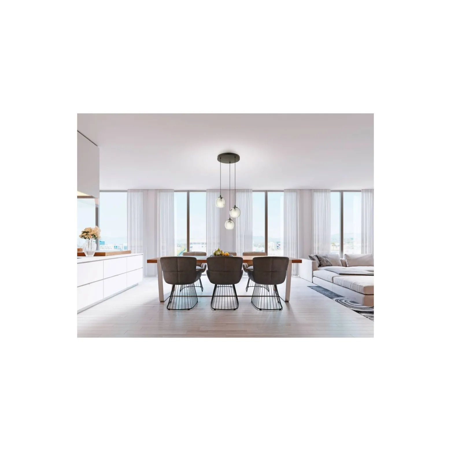 Eglo Pendellampa Ariscani Stål Svart | Passande för 3x E27
