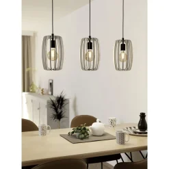 Eglo Pendellampa Bajazzara Stål Svart | Passande För 3x E27
