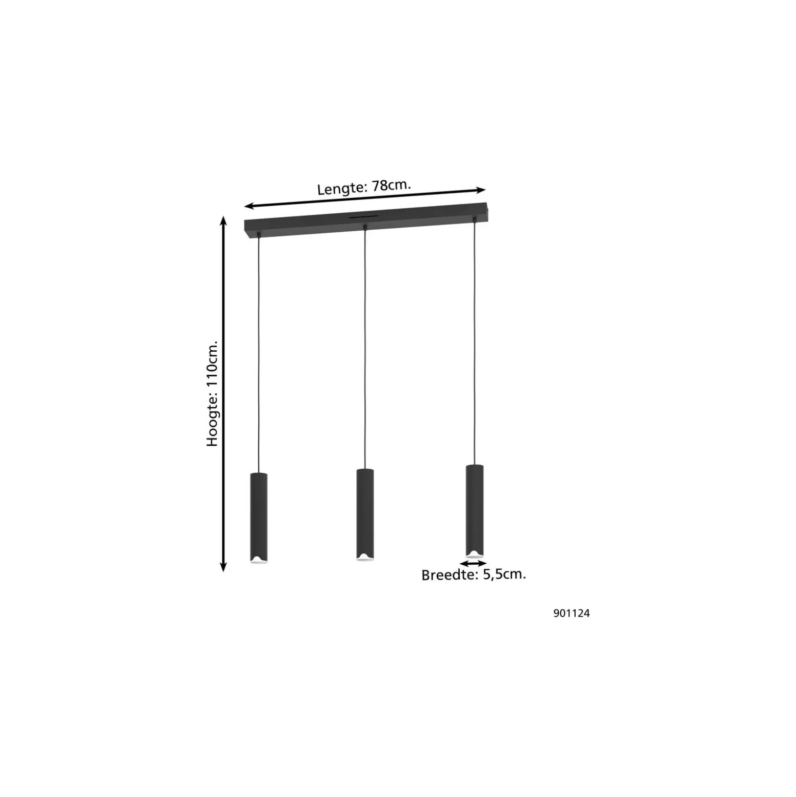 Eglo Pendellampa Balamorta-Z Stål Svart 3.7W 500lm - 827-865 Justerbar Vit + RGB | IP20 - Zigbee Dimbar