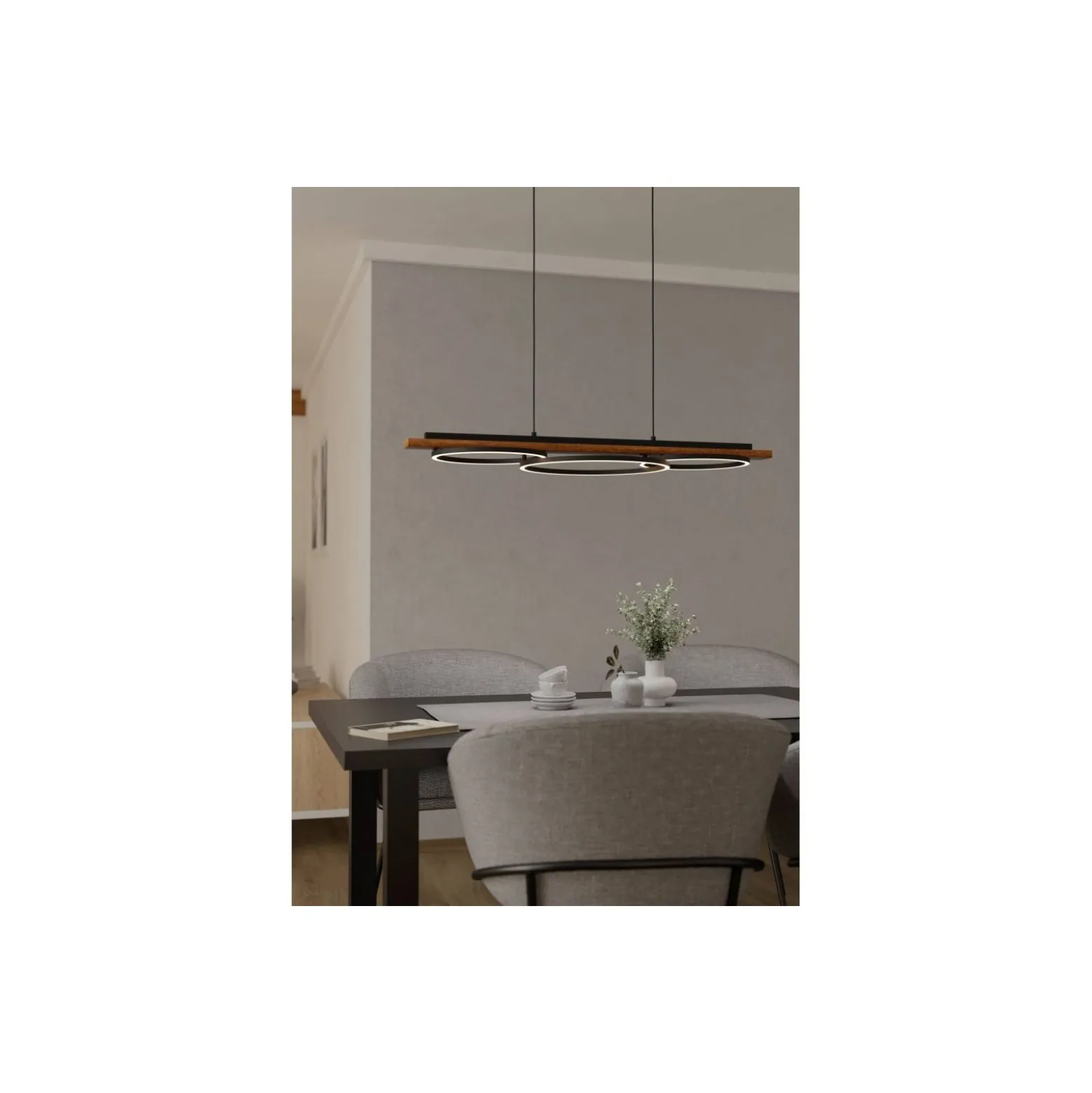 Eglo Pendellampa Boyal Trä Svart, Rostig 40.5W 3600lm - 830 Varm Vit | Dimbar