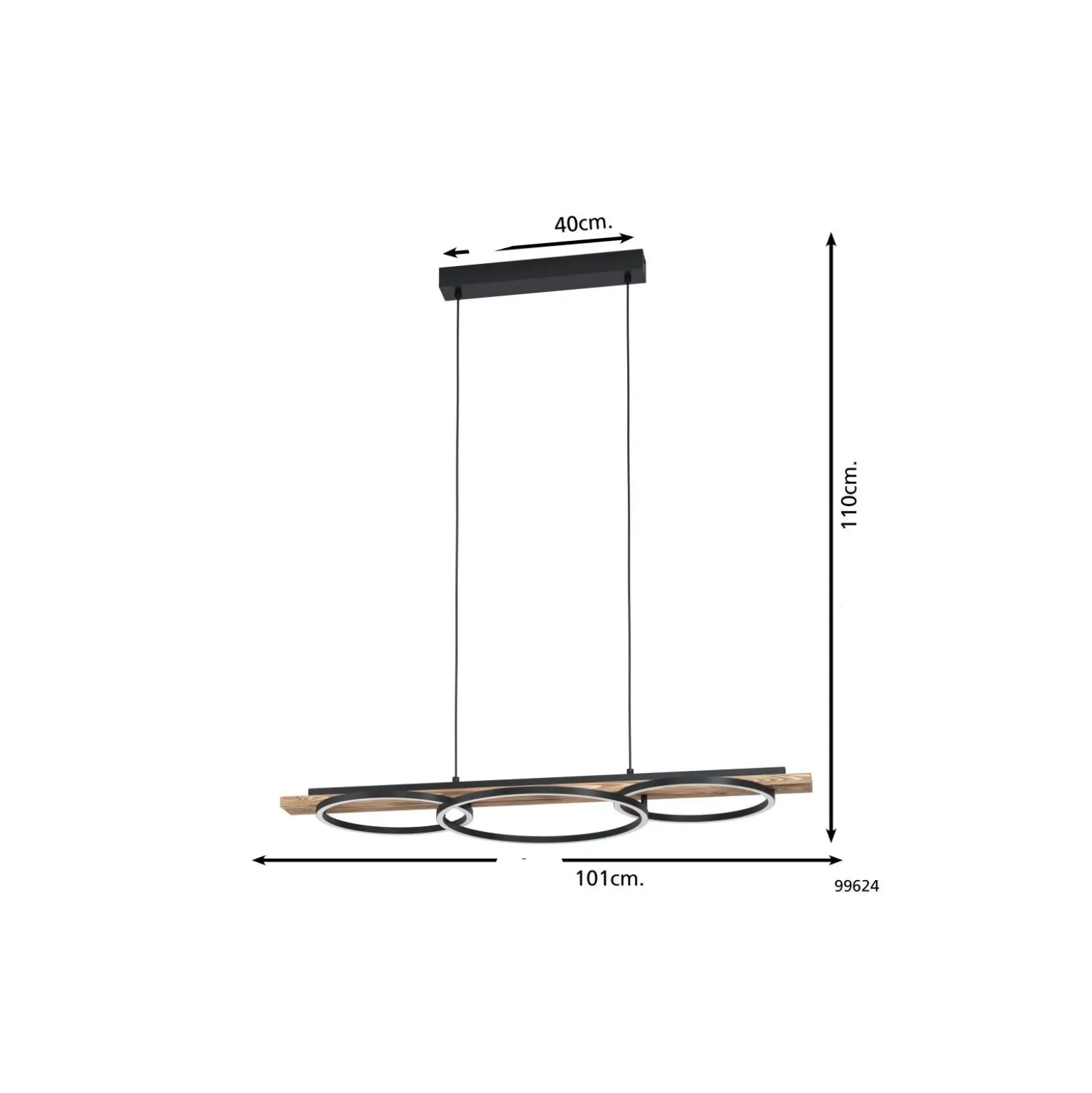Eglo Pendellampa Boyal Trä Svart, Rostig 40.5W 3600lm - 830 Varm Vit | Dimbar