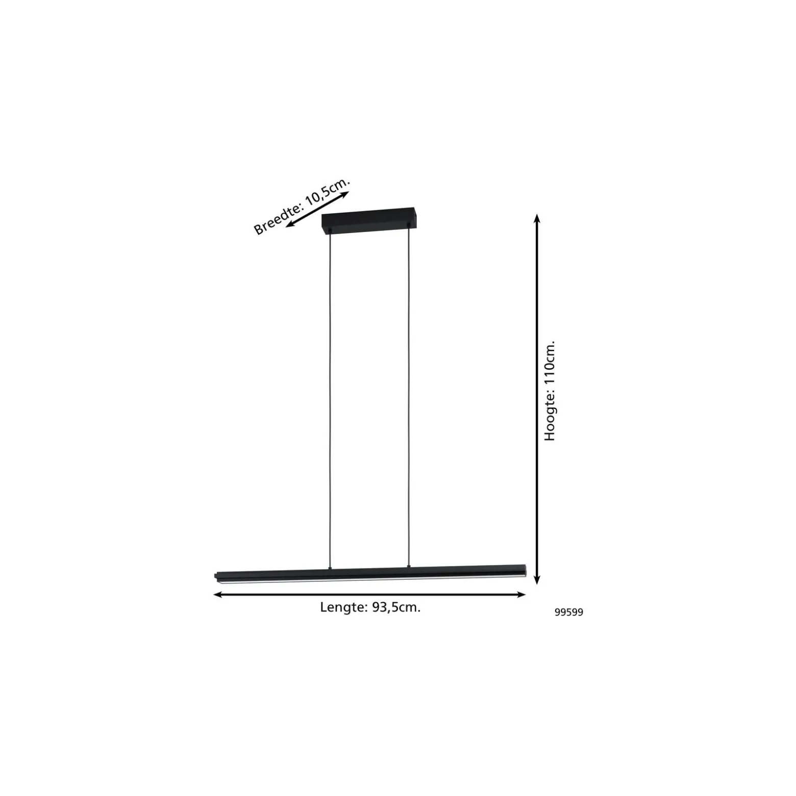 Eglo Pendellampa Cambulos Stål Svart 17W 2150lm - 830 Varm Vit | IP20 - Dimbar
