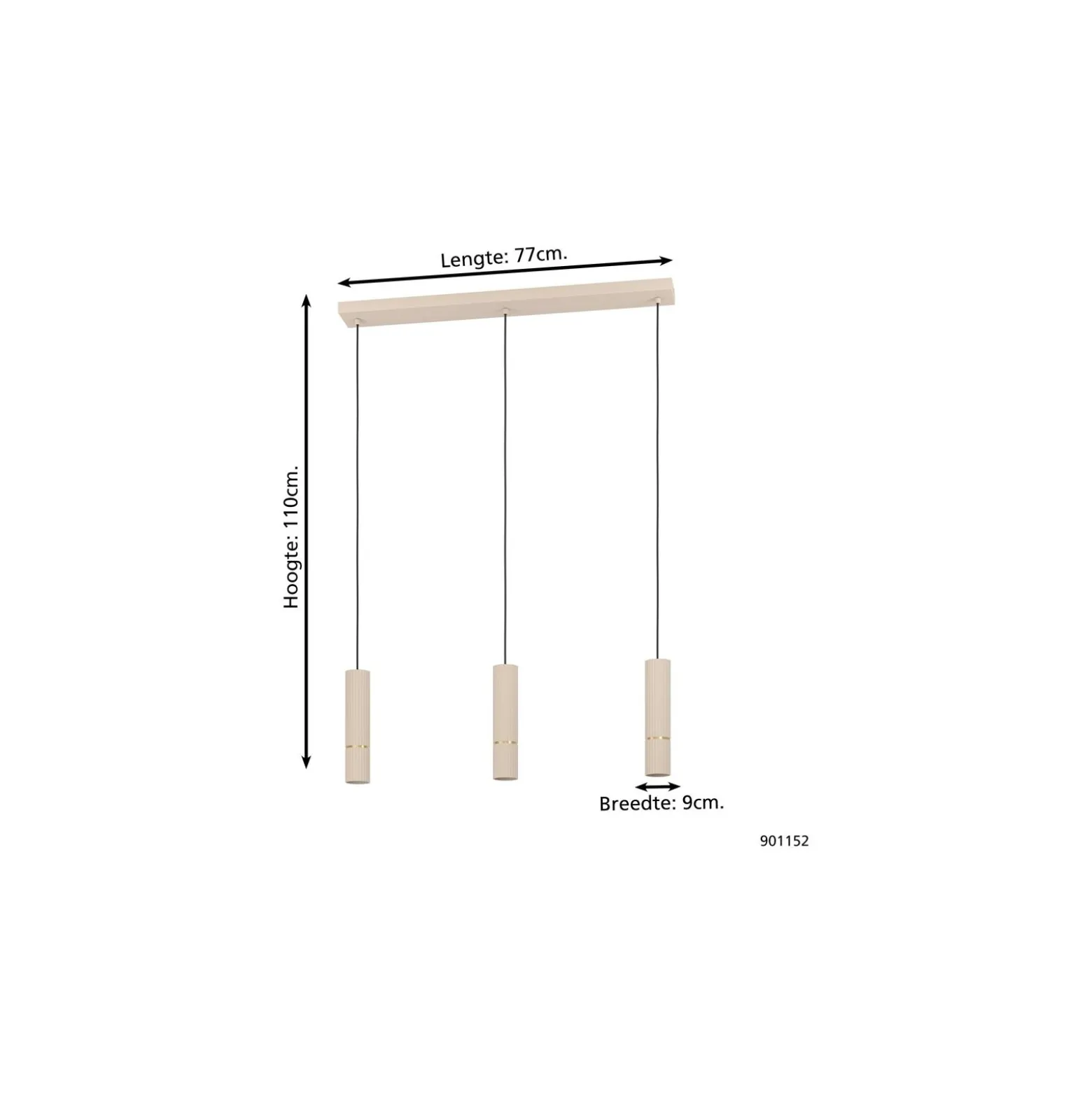 Eglo Pendellampa Caminia Stål Slipad 3x4.7W 3x345lm - 830 Varm Vit | IP20 - Inkl. 3x GU10