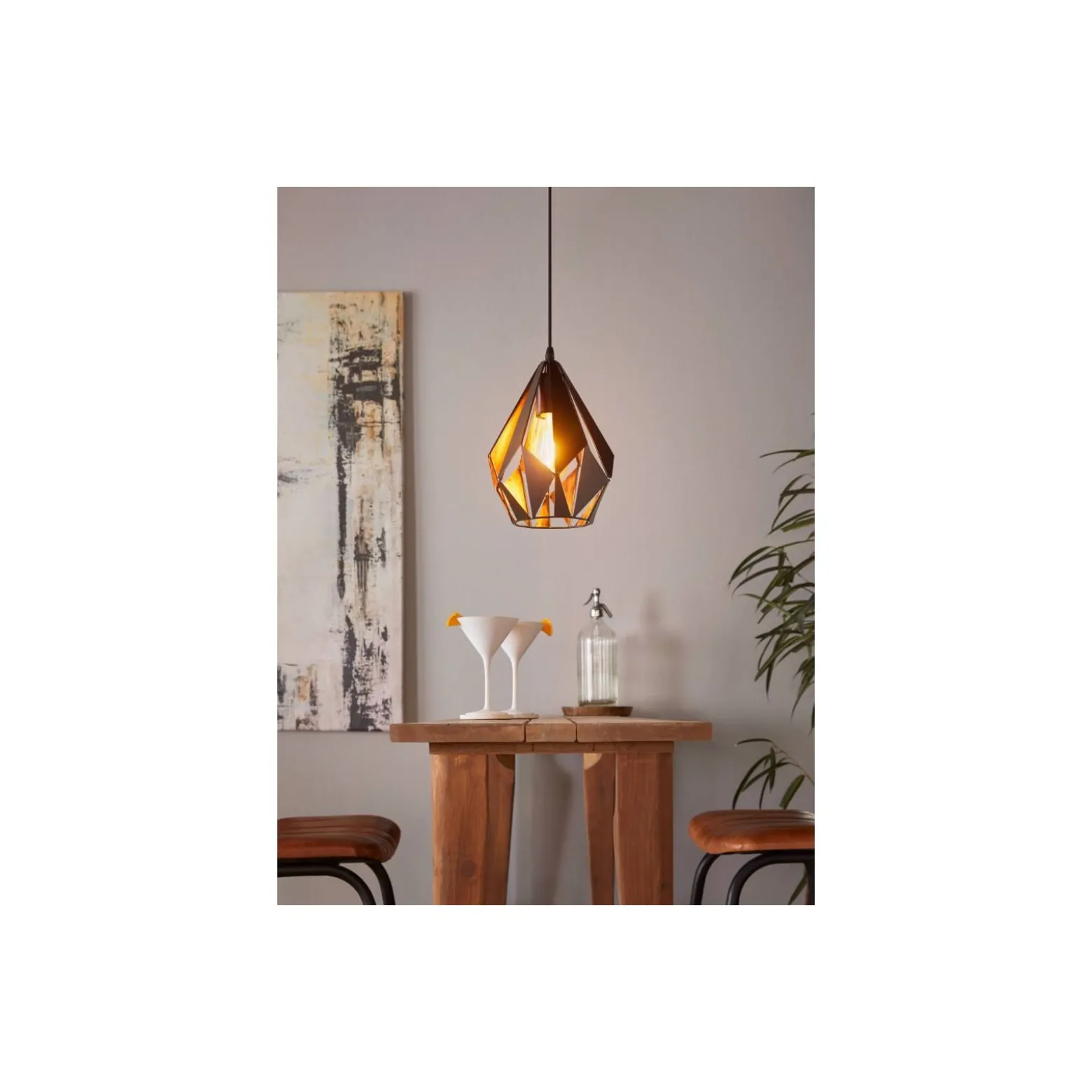 Eglo Pendellampa Carlton 1 Svart, Koppar | Passande för E27