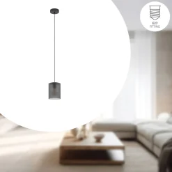Eglo Pendellampa Colomera Stål Svart | 150mm - Passande För 1x E27