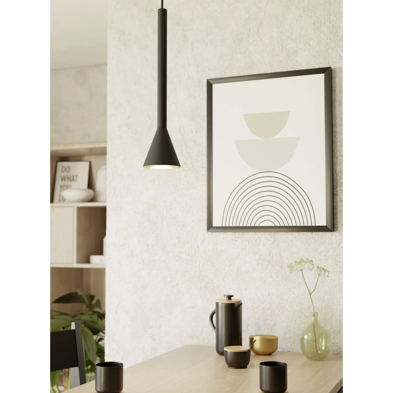 Eglo Pendellampa Cortaderas Stål Svart 4W 400lm - 830 Varm Vit | 95mm