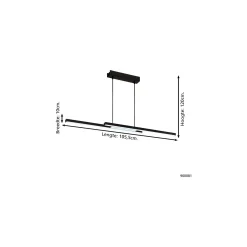 Eglo Pendellampa Fraioli-Z Aluminium Svart 17W 2400lm - 827-865 Justerbar Vit + RGB | IP20 - Zigbee Dimbar