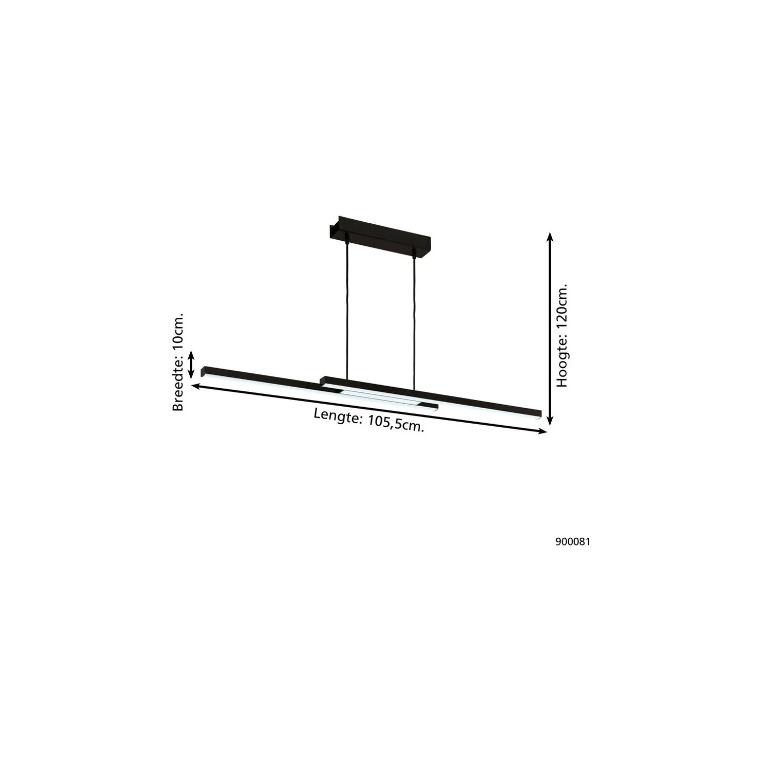 Eglo Pendellampa Fraioli-Z Aluminium Svart 17W 2400lm - 827-865 Justerbar Vit + RGB | IP20 - Zigbee Dimbar