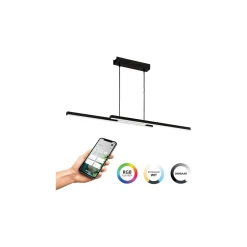 Eglo Pendellampa Fraioli-Z Aluminium Svart 17W 2400lm - 827-865 Justerbar Vit + RGB | IP20 - Zigbee Dimbar
